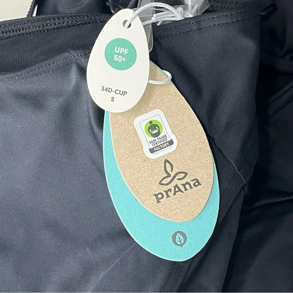 PRANA NWT MARINA ONE PIECE SWIMSUIT D/CUP BLACK 34D SMALL 32D EXTRA SMALL - Picture 4 of 12